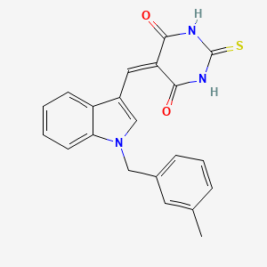 5-[[1-[(3-Methylphenyl)methyl]indol-3-yl]methylidene]-2-sulfanylidene-1,3-diazinane-4,6-dione