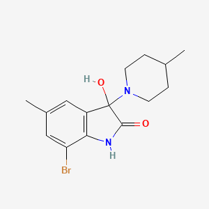 7-bromo-3-hydroxy-5-methyl-3-(4-methylpiperidin-1-yl)-1H-indol-2-one