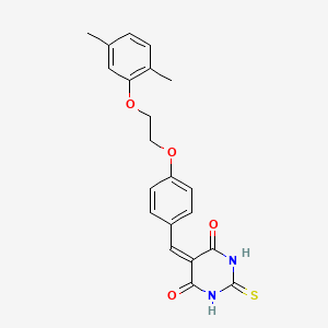 5-[[4-[2-(2,5-Dimethylphenoxy)ethoxy]phenyl]methylidene]-2-sulfanylidene-1,3-diazinane-4,6-dione