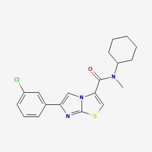 molecular formula C19H20ClN3OS B3925238 6-(3-chlorophenyl)-N-cyclohexyl-N-methylimidazo[2,1-b][1,3]thiazole-3-carboxamide 