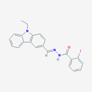 molecular formula C22H18IN3O B392532 N'-[(9-ethyl-9H-carbazol-3-yl)methylene]-2-iodobenzohydrazide 
