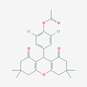 2,6-dichloro-4-(3,3,6,6-tetramethyl-1,8-dioxo-2,3,4,5,6,7,8,9-octahydro-1H-xanthen-9-yl)phenyl acetate