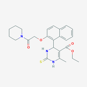 molecular formula C25H29N3O4S B392536 Ethyl 6-methyl-4-{2-[2-oxo-2-(1-piperidinyl)ethoxy]-1-naphthyl}-2-thioxo-1,2,3,4-tetrahydro-5-pyrimidinecarboxylate 