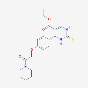 molecular formula C21H27N3O4S B392537 Ethyl 6-methyl-4-[4-(2-oxo-2-piperidinoethoxy)phenyl]-2-thioxo-1,2,3,4-tetrahydro-5-pyrimidinecarboxylate 