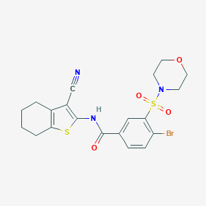 molecular formula C20H20BrN3O4S2 B392538 4-bromo-N-(3-cyano-4,5,6,7-tetrahydro-1-benzothiophen-2-yl)-3-(morpholin-4-ylsulfonyl)benzamide 