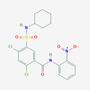 2,4-dichloro-5-(cyclohexylsulfamoyl)-N-(2-nitrophenyl)benzamide