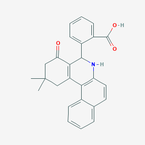 molecular formula C26H23NO3 B392543 2-(2,2-Dimethyl-4-oxo-1,2,3,4,5,6-hexahydrobenzo[a]phenanthridin-5-yl)benzoic acid 