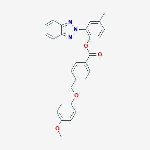 molecular formula C28H23N3O4 B392547 2-(2H-1,2,3-benzotriazol-2-yl)-4-methylphenyl 4-[(4-methoxyphenoxy)methyl]benzoate 
