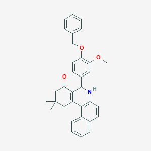 molecular formula C33H31NO3 B392549 5-[4-(benzyloxy)-3-methoxyphenyl]-2,2-dimethyl-2,3,5,6-tetrahydrobenzo[a]phenanthridin-4(1H)-one 