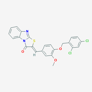 molecular formula C24H16Cl2N2O3S B392551 2-{4-[(2,4-dichlorobenzyl)oxy]-3-methoxybenzylidene}[1,3]thiazolo[3,2-a]benzimidazol-3(2H)-one 