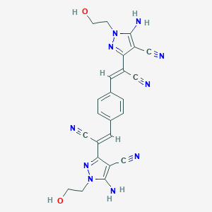 5-amino-3-[2-(4-{2-[5-amino-4-cyano-1-(2-hydroxyethyl)-1H-pyrazol-3-yl]-2-cyanovinyl}phenyl)-1-cyanovinyl]-1-(2-hydroxyethyl)-1H-pyrazole-4-carbonitrile