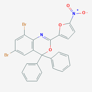molecular formula C24H14Br2N2O4 B392561 6,8-dibromo-2-(5-nitrofuran-2-yl)-4,4-diphenyl-4H-3,1-benzoxazine 