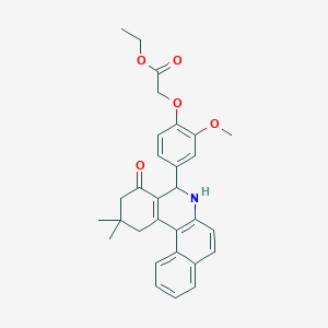 Ethyl [4-(2,2-dimethyl-4-oxo-1,2,3,4,5,6-hexahydrobenzo[a]phenanthridin-5-yl)-2-methoxyphenoxy]acetate