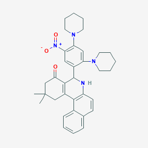 2,2-dimethyl-5-(5-nitro-2,4-dipiperidinophenyl)-2,3,5,6-tetrahydrobenzo[a]phenanthridin-4(1H)-one