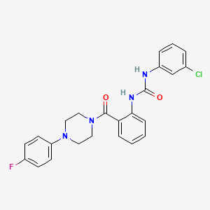 molecular formula C24H22ClFN4O2 B3925734 1-(3-Chlorophenyl)-3-[2-[4-(4-fluorophenyl)piperazine-1-carbonyl]phenyl]urea 