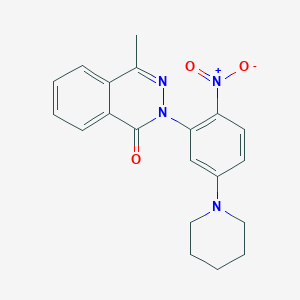 molecular formula C20H20N4O3 B392575 4-Methyl-2-(2-nitro-5-piperidin-1-yl-phenyl)-2H-phthalazin-1-one 