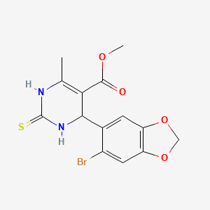 molecular formula C14H13BrN2O4S B3925783 methyl 4-(6-bromo-1,3-benzodioxol-5-yl)-6-methyl-2-thioxo-1,2,3,4-tetrahydro-5-pyrimidinecarboxylate 