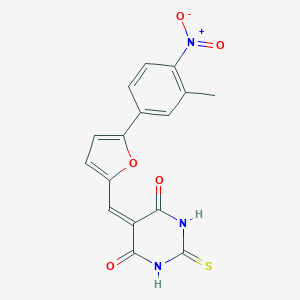 molecular formula C16H11N3O5S B392586 5-[5-(3-Methyl-4-nitro-phenyl)-furan-2-ylmethylene]-2-thioxo-dihydro-pyrimidine- 