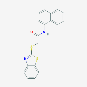 molecular formula C19H14N2OS2 B392588 2-(1,3-benzothiazol-2-ylsulfanyl)-N-(1-naphthyl)acetamide CAS No. 19967-32-9