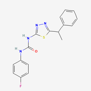 molecular formula C17H15FN4OS B3925886 1-(4-Fluorophenyl)-3-[5-(1-phenylethyl)-1,3,4-thiadiazol-2-yl]urea 