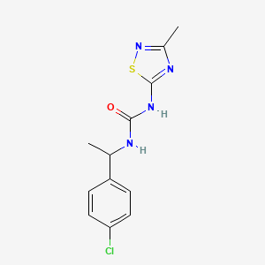 molecular formula C12H13ClN4OS B3925896 N-[1-(4-chlorophenyl)ethyl]-N'-(3-methyl-1,2,4-thiadiazol-5-yl)urea 