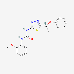 molecular formula C18H18N4O3S B3925946 1-(2-Methoxyphenyl)-3-[5-(1-phenoxyethyl)-1,3,4-thiadiazol-2-yl]urea 