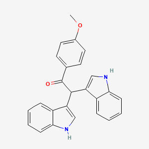 molecular formula C25H20N2O2 B3925964 2,2-di-1H-indol-3-yl-1-(4-methoxyphenyl)ethanone 