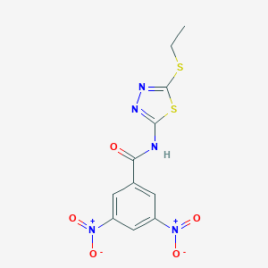 molecular formula C11H9N5O5S2 B392597 N-[5-(ethylsulfanyl)-1,3,4-thiadiazol-2-yl]-3,5-dinitrobenzamide 