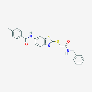 N-(2-{[2-(benzylamino)-2-oxoethyl]sulfanyl}-1,3-benzothiazol-6-yl)-4-methylbenzamide