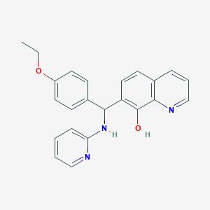 molecular formula C23H21N3O2 B3926023 7-[(4-ETHOXYPHENYL)(2-PYRIDYLAMINO)METHYL]-8-QUINOLINOL 