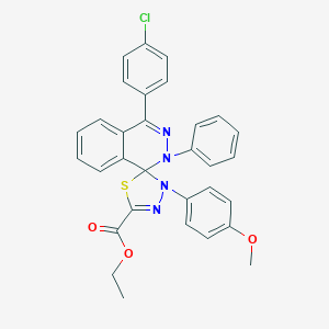 molecular formula C31H25ClN4O3S B392605 ethyl 4-(4-chlorophenyl)-3'-(4-methoxyphenyl)-2-phenyl-2H,3'H-spiro[phthalazine-1,2'-[1,3,4]thiadiazole]-5'-carboxylate 