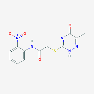 2-[(6-methyl-5-oxo-2H-1,2,4-triazin-3-yl)sulfanyl]-N-(2-nitrophenyl)acetamide