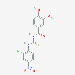 molecular formula C16H14ClN3O5S B3926089 N-[(2-chloro-4-nitrophenyl)carbamothioyl]-3,4-dimethoxybenzamide 