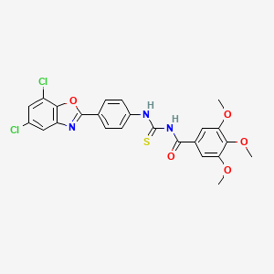 molecular formula C24H19Cl2N3O5S B3926093 N-({[4-(5,7-dichloro-1,3-benzoxazol-2-yl)phenyl]amino}carbonothioyl)-3,4,5-trimethoxybenzamide 