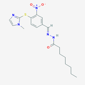 molecular formula C19H25N5O3S B392610 N'-{3-nitro-4-[(1-methyl-1H-imidazol-2-yl)sulfanyl]benzylidene}octanohydrazide 