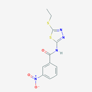 molecular formula C11H10N4O3S2 B392614 N-[5-(ethylsulfanyl)-1,3,4-thiadiazol-2-yl]-3-nitrobenzamide CAS No. 310875-70-8