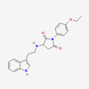 molecular formula C22H23N3O3 B3926142 1-(4-ethoxyphenyl)-3-{[2-(1H-indol-3-yl)ethyl]amino}-2,5-pyrrolidinedione 