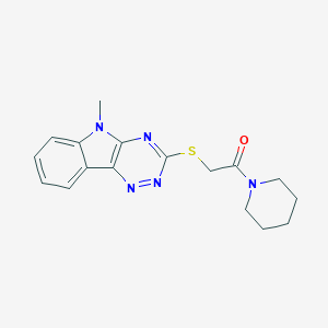 molecular formula C17H19N5OS B392624 5-methyl-3-{[2-oxo-2-(1-piperidinyl)ethyl]sulfanyl}-5H-[1,2,4]triazino[5,6-b]indole CAS No. 296770-72-4