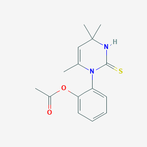 molecular formula C15H18N2O2S B392630 2-(4,4,6-trimethyl-2-thioxo-3,4-dihydro-1(2H)-pyrimidinyl)phenyl acetate 