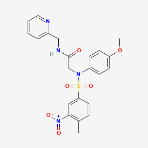 molecular formula C22H22N4O6S B3926385 2-(4-methoxy-N-(4-methyl-3-nitrophenyl)sulfonylanilino)-N-(pyridin-2-ylmethyl)acetamide 