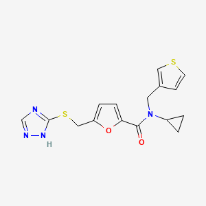 molecular formula C16H16N4O2S2 B3926398 N-cyclopropyl-N-(3-thienylmethyl)-5-[(4H-1,2,4-triazol-3-ylthio)methyl]-2-furamide 