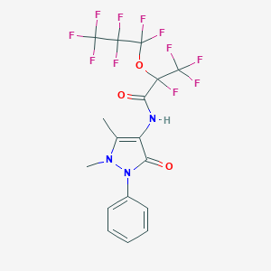 molecular formula C17H12F11N3O3 B392641 N-(1,5-dimethyl-3-oxo-2-phenylpyrazol-4-yl)-2,3,3,3-tetrafluoro-2-(1,1,2,2,3,3,3-heptafluoropropoxy)propanamide CAS No. 294194-42-6