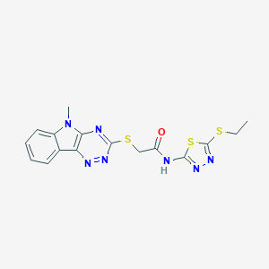 N-(5-Ethylsulfanyl-[1,3,4]thiadiazol-2-yl)-2-(9-methyl-9H-1,3,4,9-tetraaza-fluor