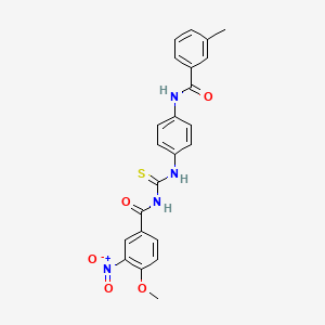 molecular formula C23H20N4O5S B3926452 4-methoxy-N-[({4-[(3-methylbenzoyl)amino]phenyl}amino)carbonothioyl]-3-nitrobenzamide 