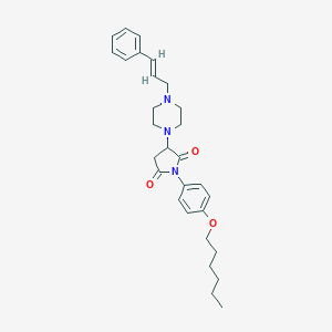 1-[4-(hexyloxy)phenyl]-3-{4-[(2E)-3-phenylprop-2-en-1-yl]piperazin-1-yl}pyrrolidine-2,5-dione
