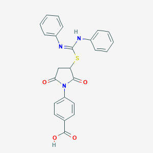 molecular formula C24H19N3O4S B392668 4-(3-{[Anilino(phenylimino)methyl]sulfanyl}-2,5-dioxo-1-pyrrolidinyl)benzoic acid 