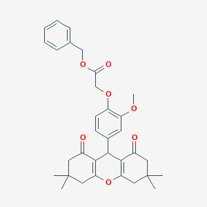 molecular formula C33H36O7 B392670 benzyl [2-methoxy-4-(3,3,6,6-tetramethyl-1,8-dioxo-2,3,4,5,6,7,8,9-octahydro-1H-xanthen-9-yl)phenoxy]acetate 