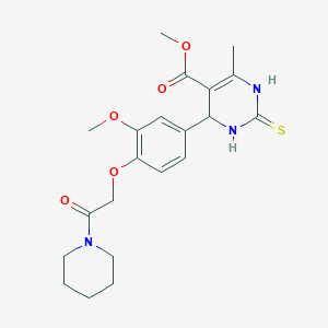 molecular formula C21H27N3O5S B392673 Methyl 4-[3-methoxy-4-(2-oxo-2-piperidinoethoxy)phenyl]-6-methyl-2-thioxo-1,2,3,4-tetrahydro-5-pyrimidinecarboxylate 