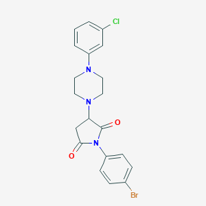 molecular formula C20H19BrClN3O2 B392676 1-(4-Bromophenyl)-3-[4-(3-chlorophenyl)piperazin-1-yl]pyrrolidine-2,5-dione CAS No. 311332-73-7