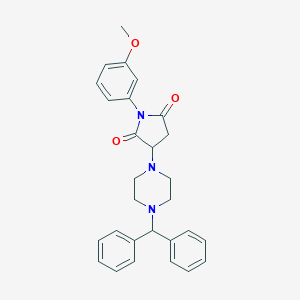 molecular formula C28H29N3O3 B392677 3-(4-Benzhydryl-1-piperazinyl)-1-(3-methoxyphenyl)-2,5-pyrrolidinedione CAS No. 313705-27-0